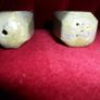Antique 1950s Hand Carved "Connemara Marble" Salt & Pepper Dispencer's. Image 2