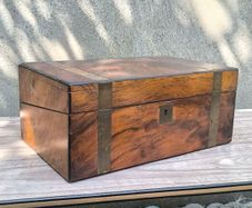 Antique Victorian Walnut Writing Slope / Desk Box