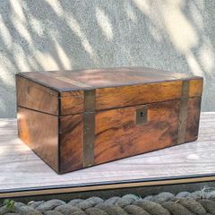 Antique Victorian Walnut Writing Slope / Desk Box