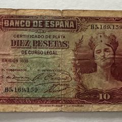 Spain 10 Pesetas 1935 Banknote