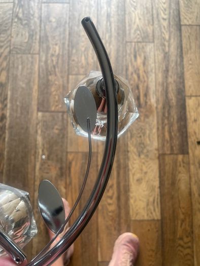 Hexagon shaped glass & Leaf design ceiling lights x2