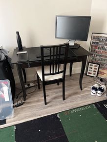 desk, chair screen and keyboard included