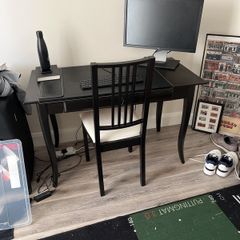 desk, chair screen and keyboard included