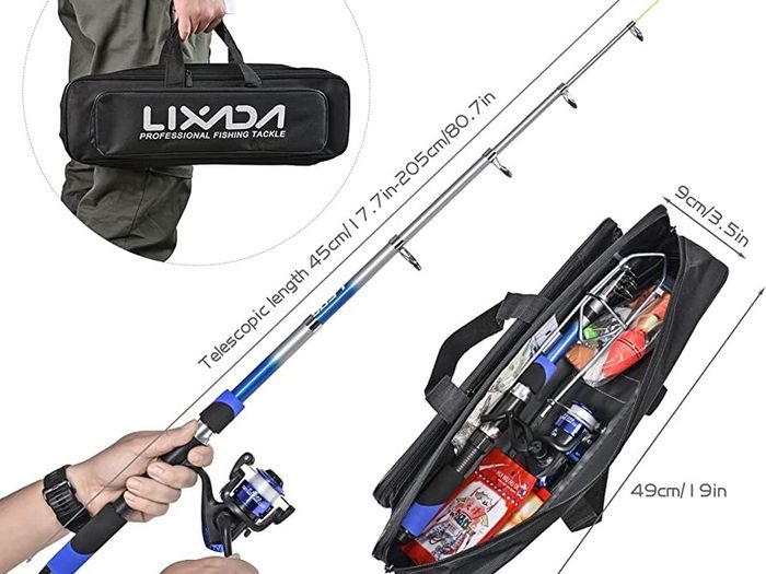 Fishing Rod Reel Set Telescopic Fishing Rod Reel Combo Kit with Fishing Rod Fishing Reel Fishing Lures Hooks Bag Necessary Fishing Accessories