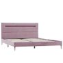 Bed Frame with LED Pink Fabric 135x190 cm Image 3