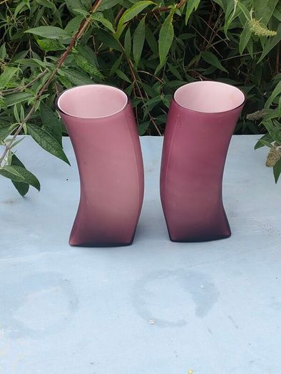 Pair of vintage Amethyst designer vases