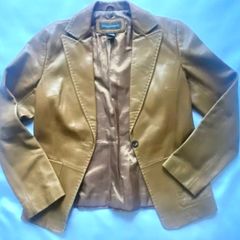 Banana Republic Tan Leather Jacket Size Uk10