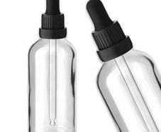 100 ml White Glass Bottle with Glass Pipette Drop
