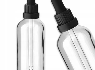 100 ml White Glass Bottle with Glass Pipette Drop