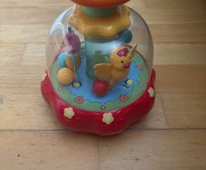 Vintage M&S Push N Go Round Bee Butterfly Chick Spinning Top