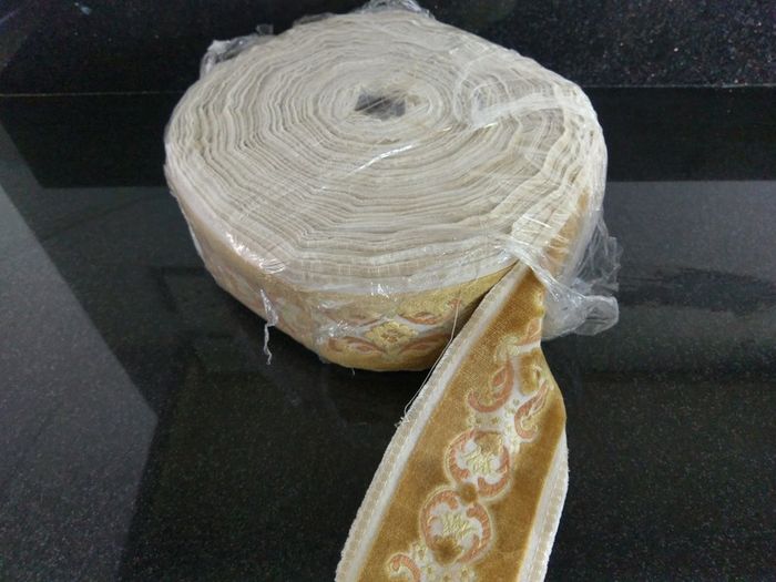 Velvet gold braid trim, new, 3.2" wide