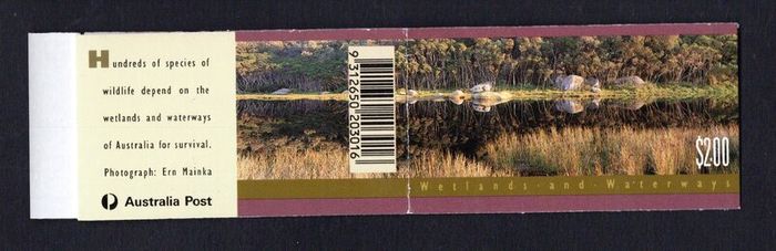 1992 Australia Wetlands Commemorative Stamp Booklet fine used with GPO Melbourne Cancel