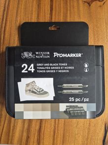 Markers Winsor &Newton ProMarker 24 Set Black &Greys Wallet