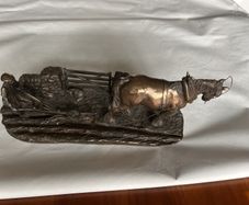 Genesis Bronze Plough & Horse Statue