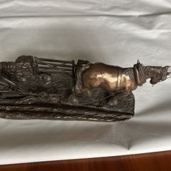 Genesis Bronze Plough & Horse Statue