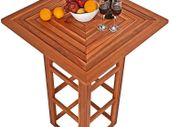 Bar Table Acacia wood  Wood Square Solid Rustic Indoor Outdoor Bistro Table Beer Table Garden Table Folding Table Party Table Bar Table