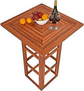 Bar Table Acacia wood  Wood Square Solid Rustic Indoor Outdoor Bistro Table Beer Table Garden Table Folding Table Party Table Bar Table