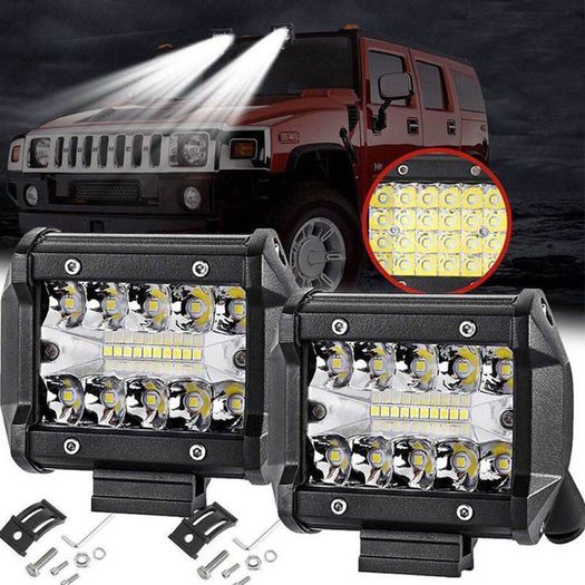 1x 4" Inch 60W 20LED Spot Fog Work Light Flood Spot Combo Off-road Driving Fog Lamp Boat Quad Jeep Truck Tractor Van