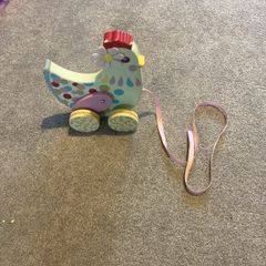 Cute wooden pull-along chicken