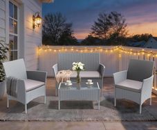 4 Person Rattan Wicker Sofa Set