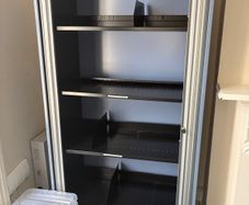 4 x Grey Steel Tambour Door Office Cabinets Excellent Condition