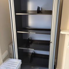 4 x Grey Steel Tambour Door Office Cabinets Excellent Condition