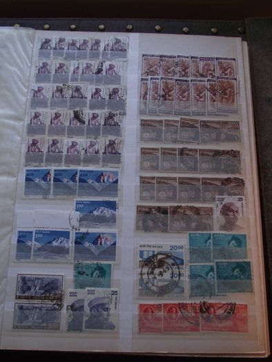 A big collection of Stamps from India, presented in the stock book