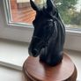 Vintage Black Resin Horse Head Display Image 5