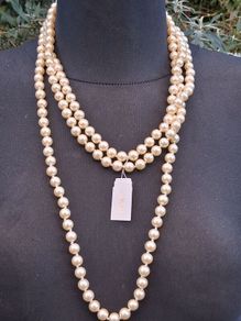 Kenneth Jay Lane 36" Pearl Necklace(With Pouch and COA)