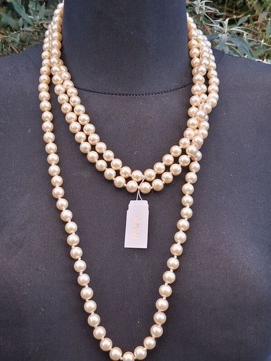 Kenneth Jay Lane 36" Pearl Necklace(With Pouch and COA)