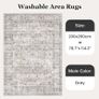 Large Grey Rug 200x290 for Living Room, Faux Wool Short Pile Non-Slip Area Rug, Machine Washable Traditional British Design for Bedroom Dining Room Image 4