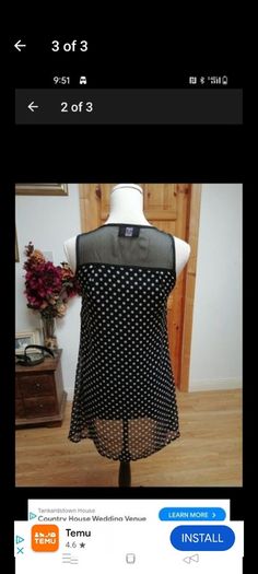 Ladies AX PARIS Black dotty dress fully lined. Like new.
