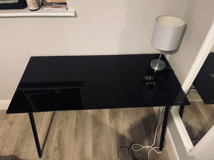 Black Desk with Glass Top