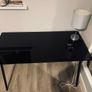 Black Desk with Glass Top Image 2
