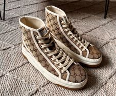 Gucci Men GG High-Top Sneakers. Authentic UK 9.5