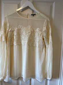 Cream Long-Sleeved Blouse (Size 12)