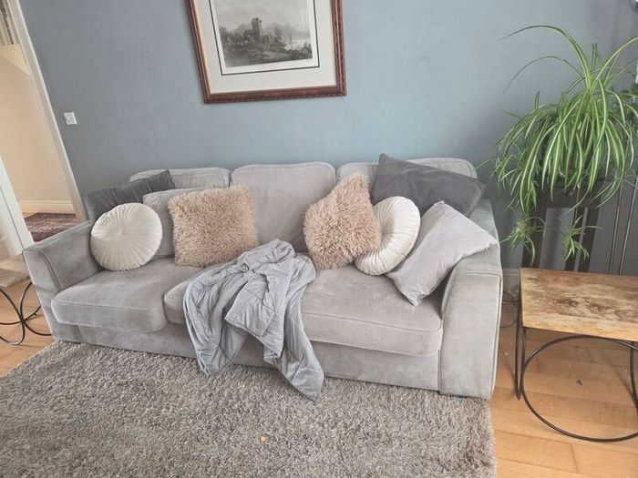 Comfy grey 4 seater sofa