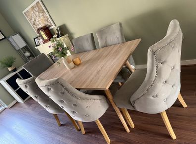 dining table and 6 chairs