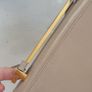 VINTAGE Stuart Weitzman beige leather with gold bar crossbody flap bag Image 8
