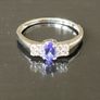 9ct White Gold Tanzanite and Diamond Engagement / Dress Ring Image 2