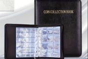 Zipper Faux Leather Case 360 Large Capacity Coin Collection Book Size Grid Mixed Coin Stamp Collection Book Badge Sticker High-end Protective Cover Hot Stamping Storage Book