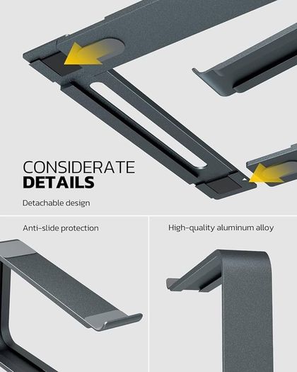 NEW SALE | Detachable Laptop Stand for Desk, Aluminum Portable Laptop Holder with Heat Dissipation