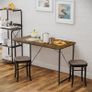 Computer Desk 100cm, Home Office desk, Study Writing Small Desks, Gaming Deske for Home Workstations, Industrial Design Black Desk Metal Frame, Rustic Brown Image 4