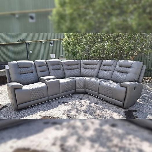 Halifax Corner Electric Leather Recliner Sofa - USB ports - LED lights