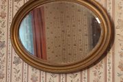 Vintage Large Oval-shaped Gilt Mirror