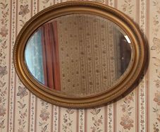 Vintage Large Oval-shaped Gilt Mirror