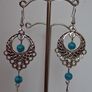 Boho Filigree Turquoise Bead Earrings Image 5