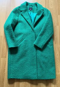 River Island Green Boucle Coat Size 16