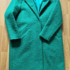 River Island Green Boucle Coat Size 16