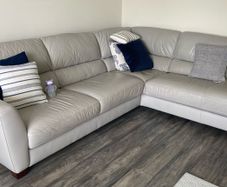 Cream leather couch
